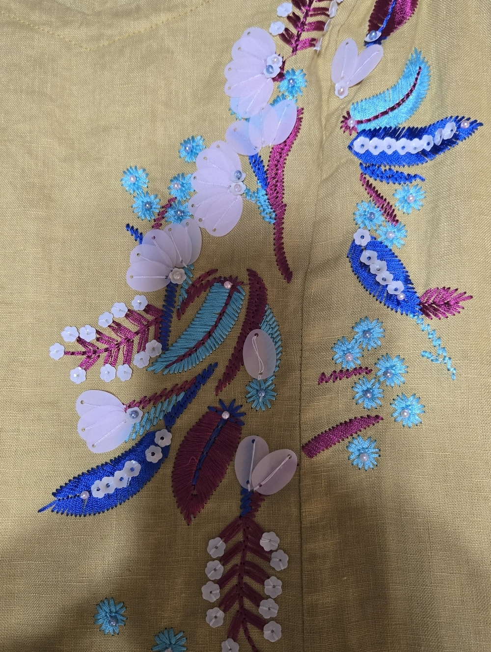 For Cynthia Sz S Sleeveless Dress, Gorgeous Sequined Floral Detail & hem Detail - Picture 12 of 12